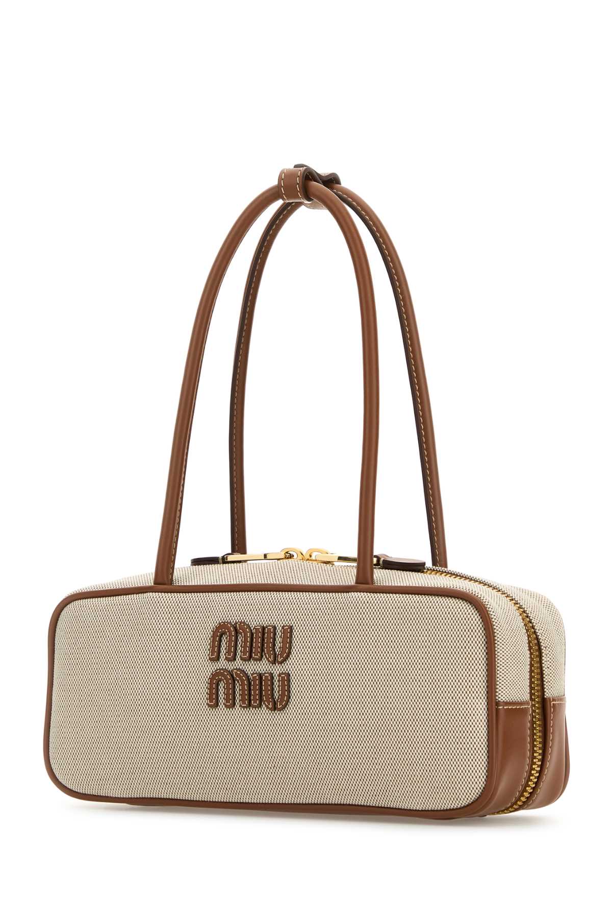 Miu Miu Women Two-Tone Canvas Beau Shoulder Bag MIU MIU