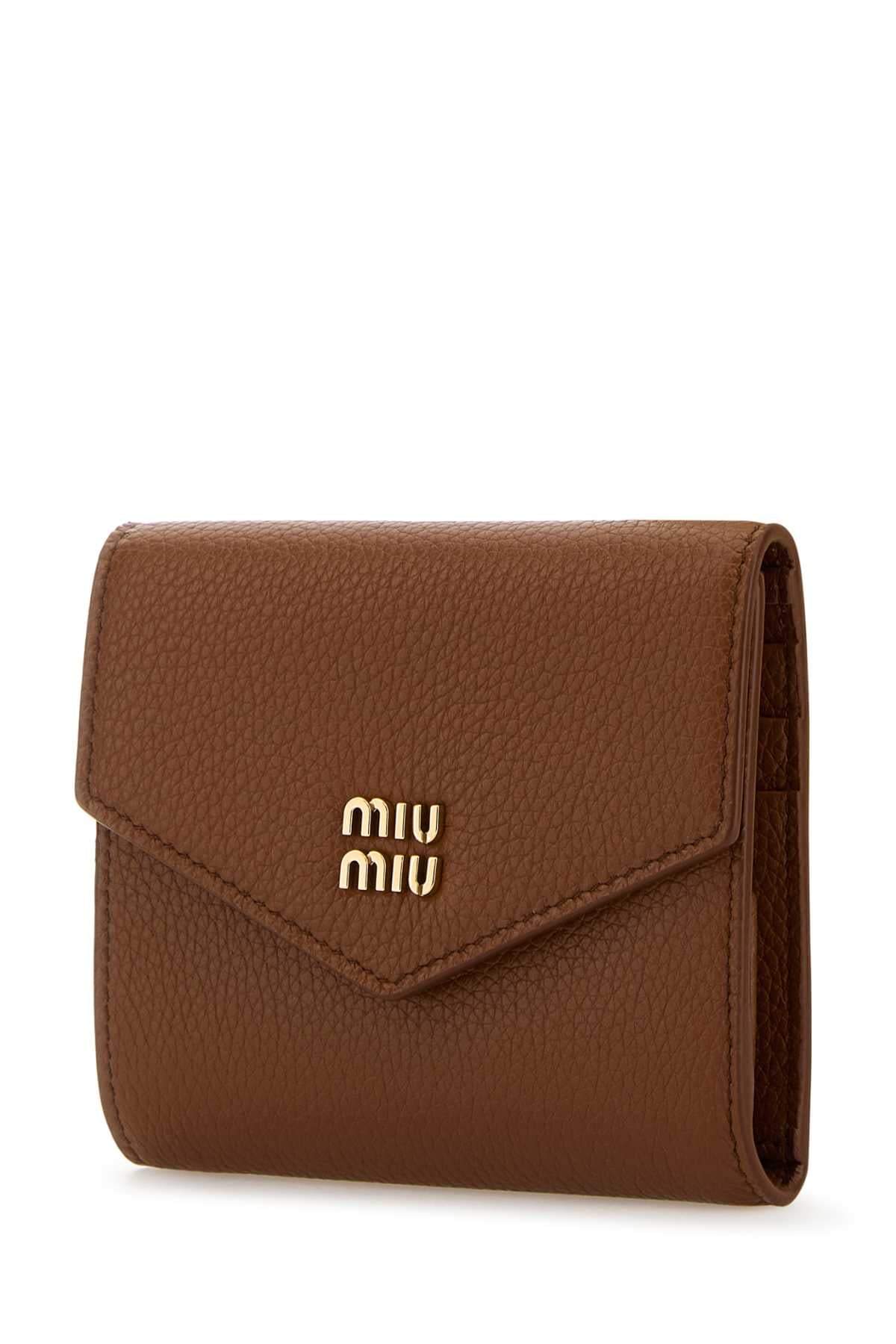 Miu Miu Women Caramel Leather Wallet MIU MIU