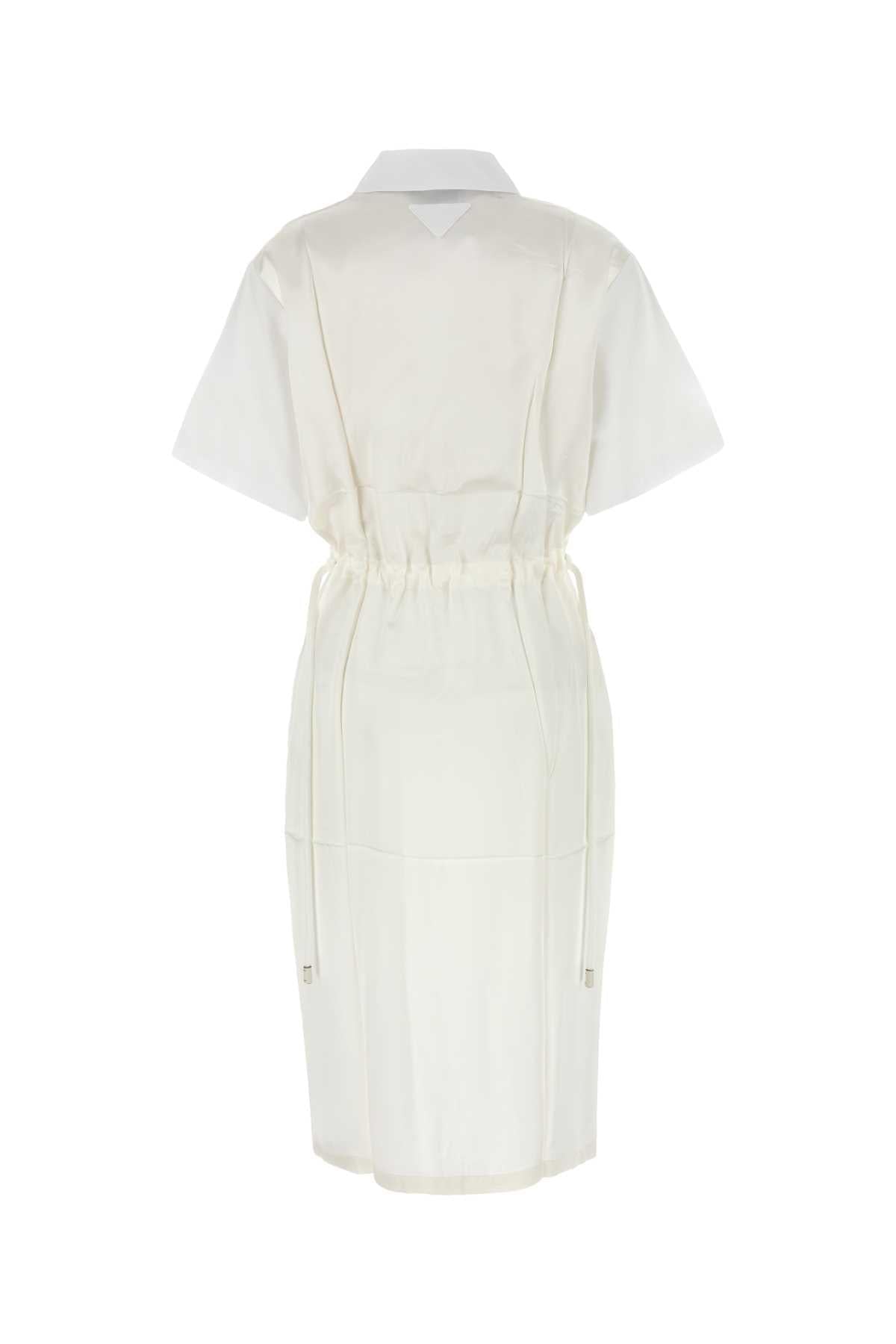 Prada Women White Poplin Shirt Dress PRADA
