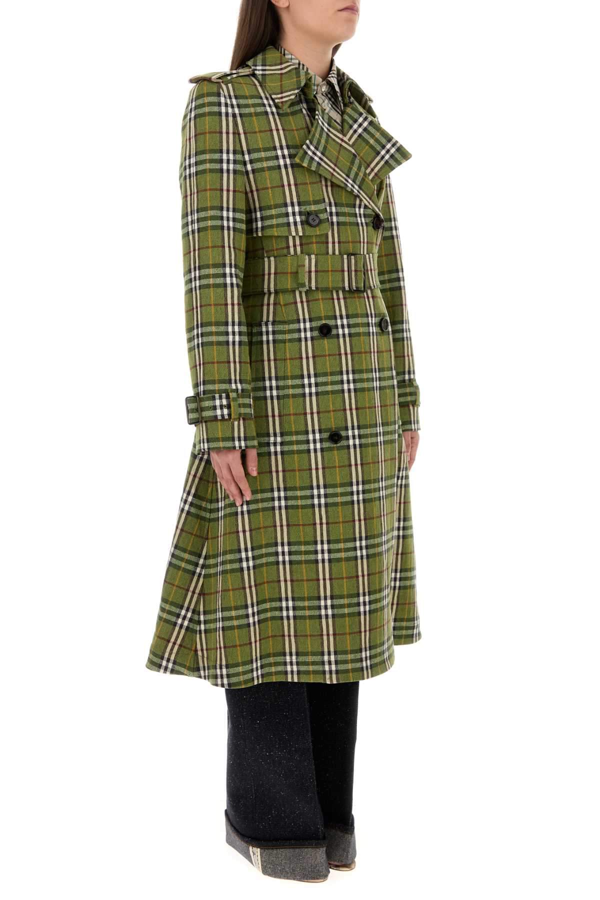 Burberry Women Embroidered Stretch Linen Trench Coat BURBERRY