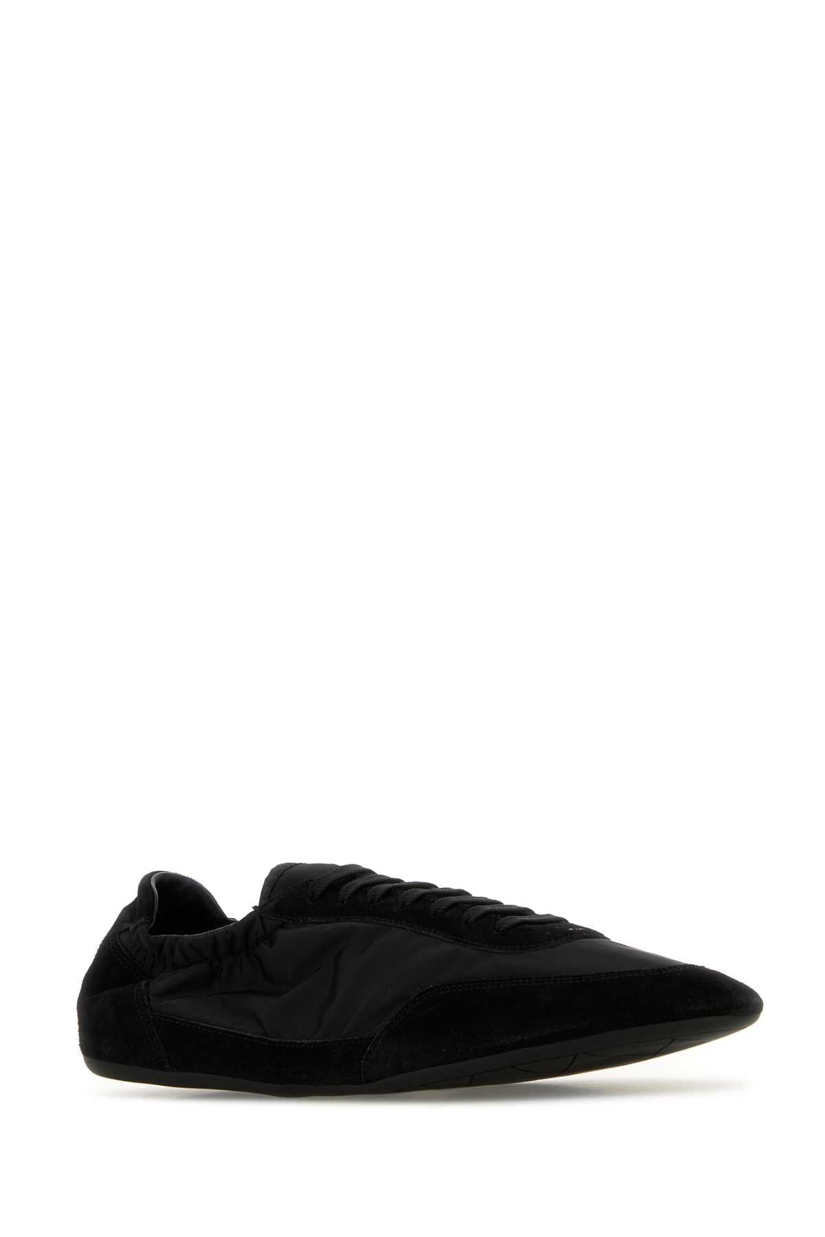 Prada Men Black Nylon And Suede Sneakers PRADA