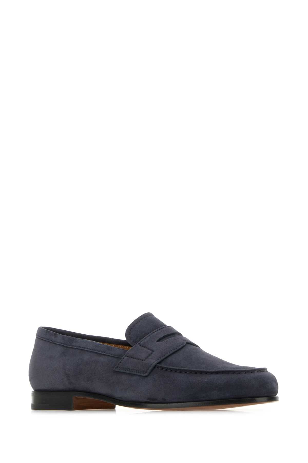 Church's Men Navy Blue Leather Heswall Loafers CHURCH'S