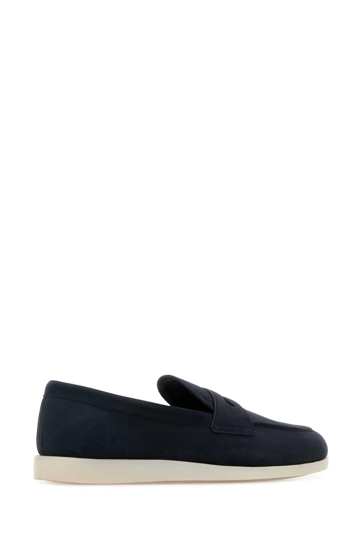 Church's Men Navy Blue Suede Loafers CHURCH'S