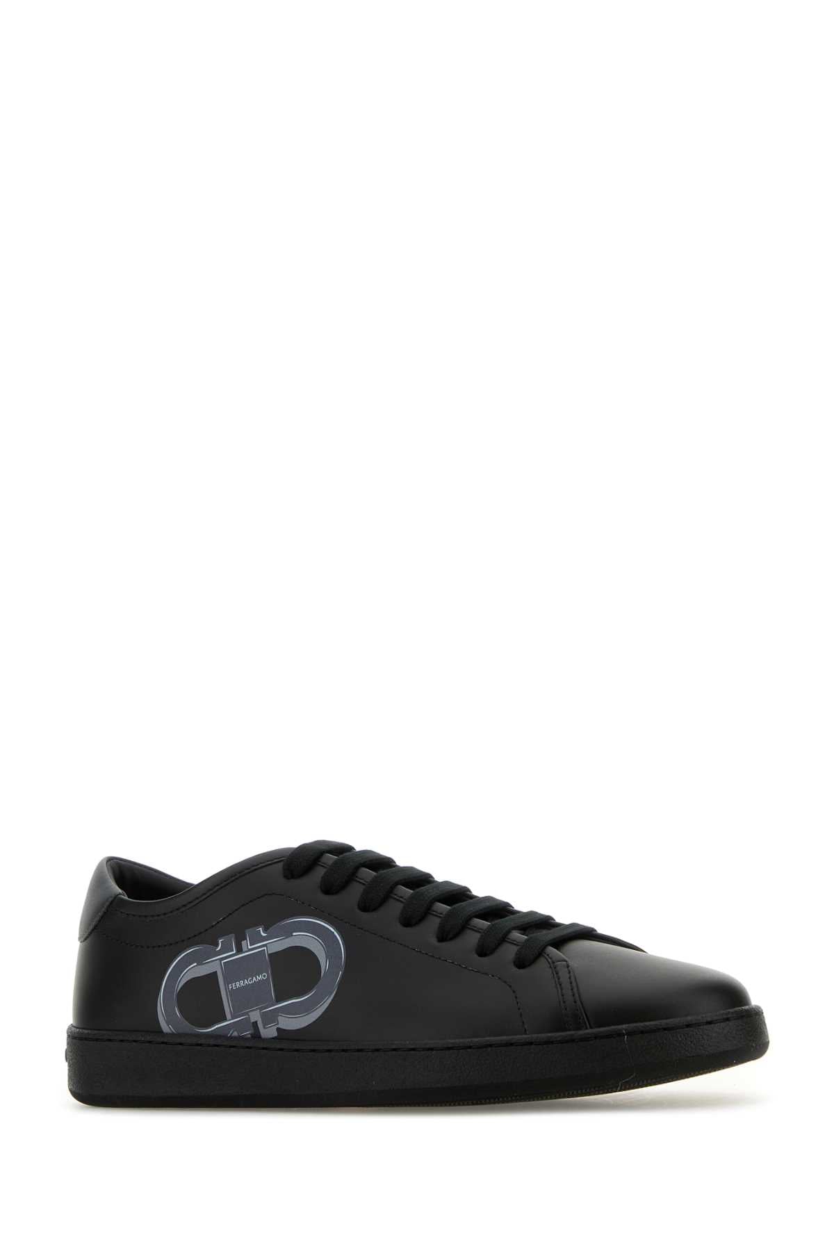 Salvatore Ferragamo Men Black Leather Brandy 1 Sneakers FERRAGAMO