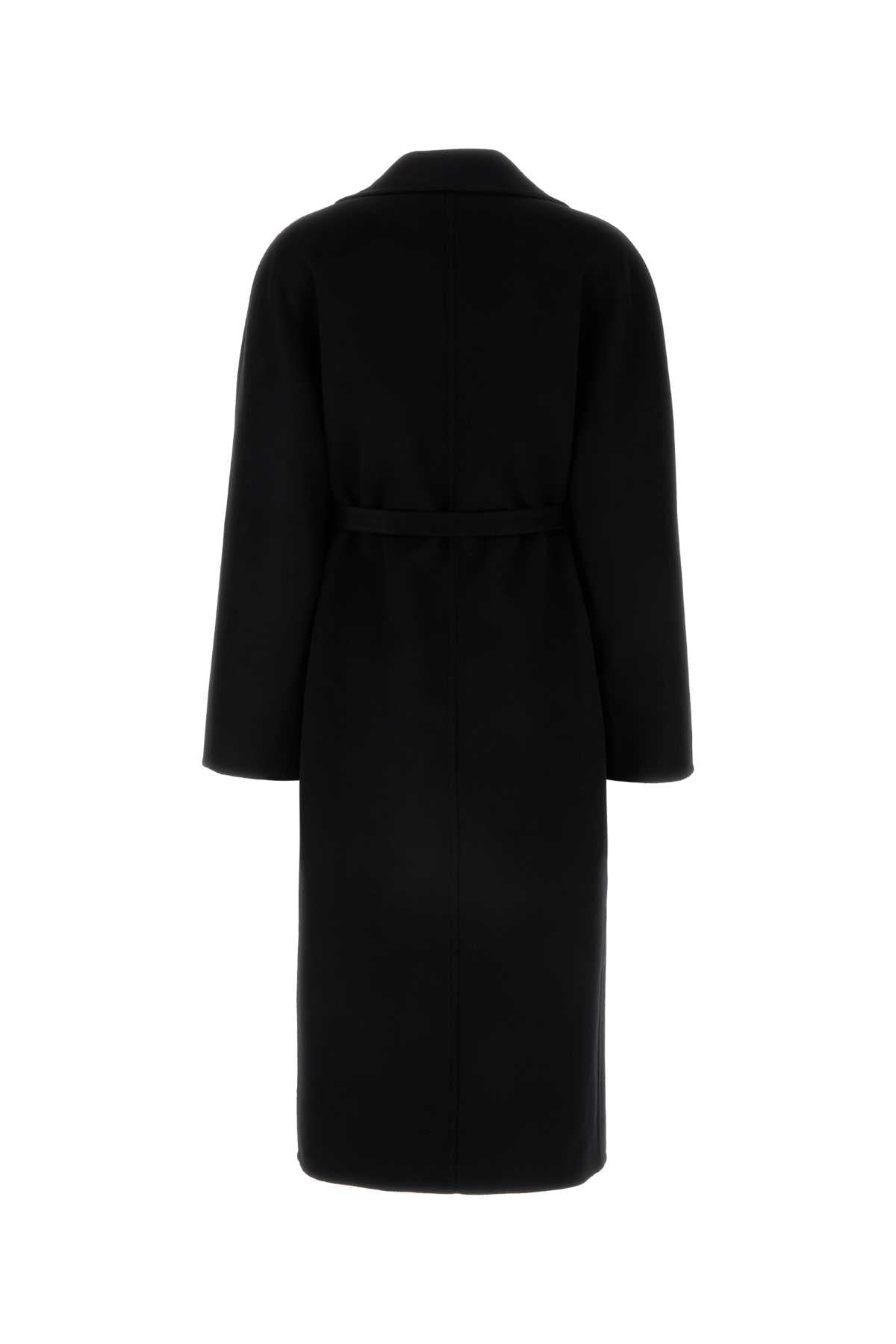 Salvatore Ferragamo Women Black Wool Blend Coat FERRAGAMO