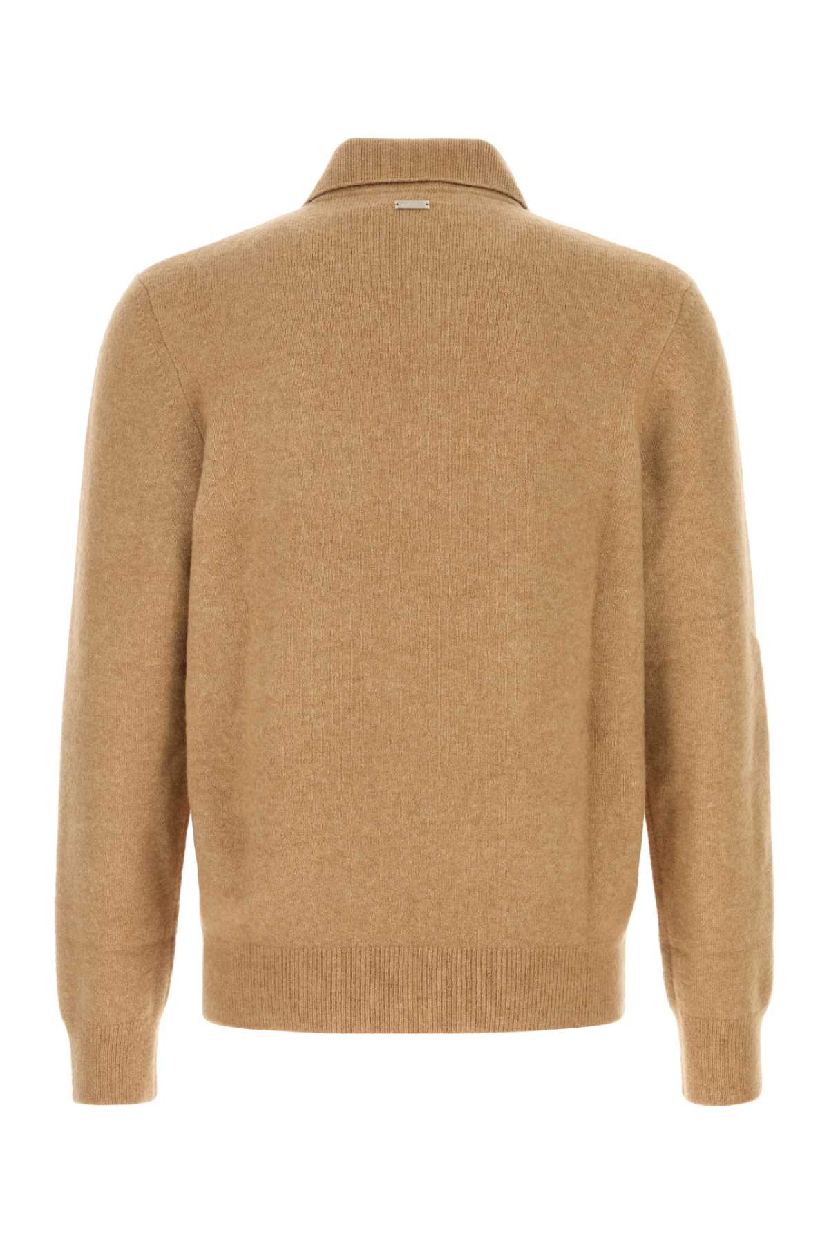 Salvatore Ferragamo Men Stretch Camel Blend Polo Shirt FERRAGAMO