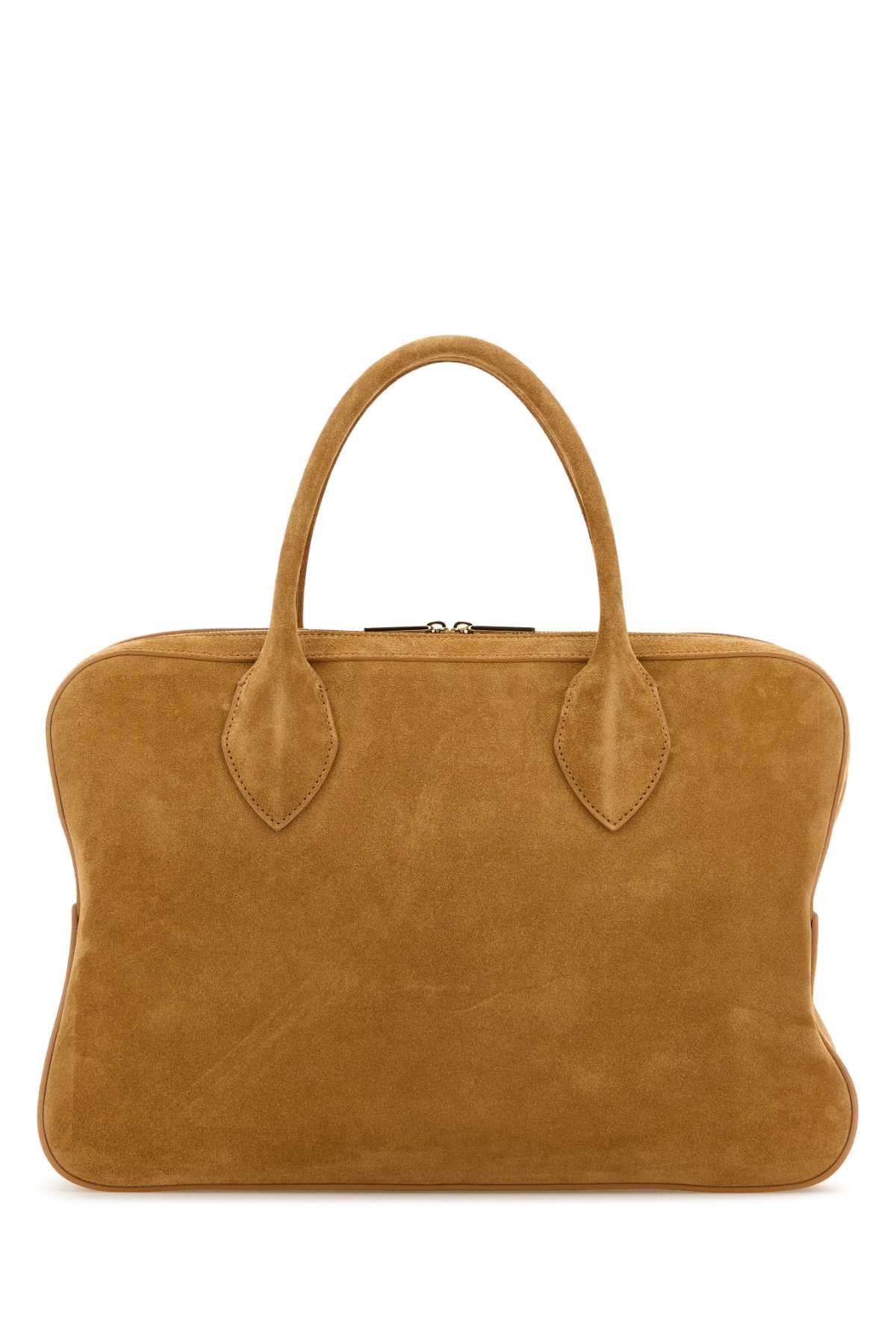 Salvatore Ferragamo Women Camel Suede Medium Handbag FERRAGAMO