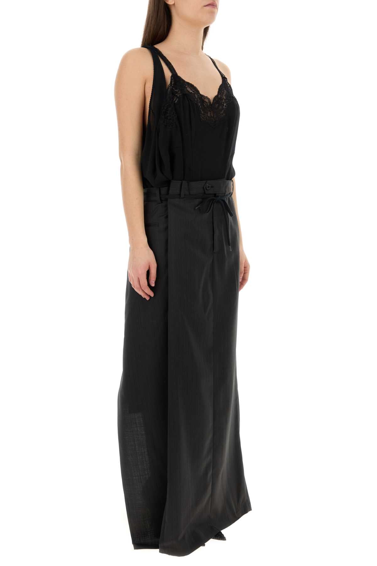 Balenciaga Women Black Georgette And Jersey Patched Slip Dress BALENCIAGA