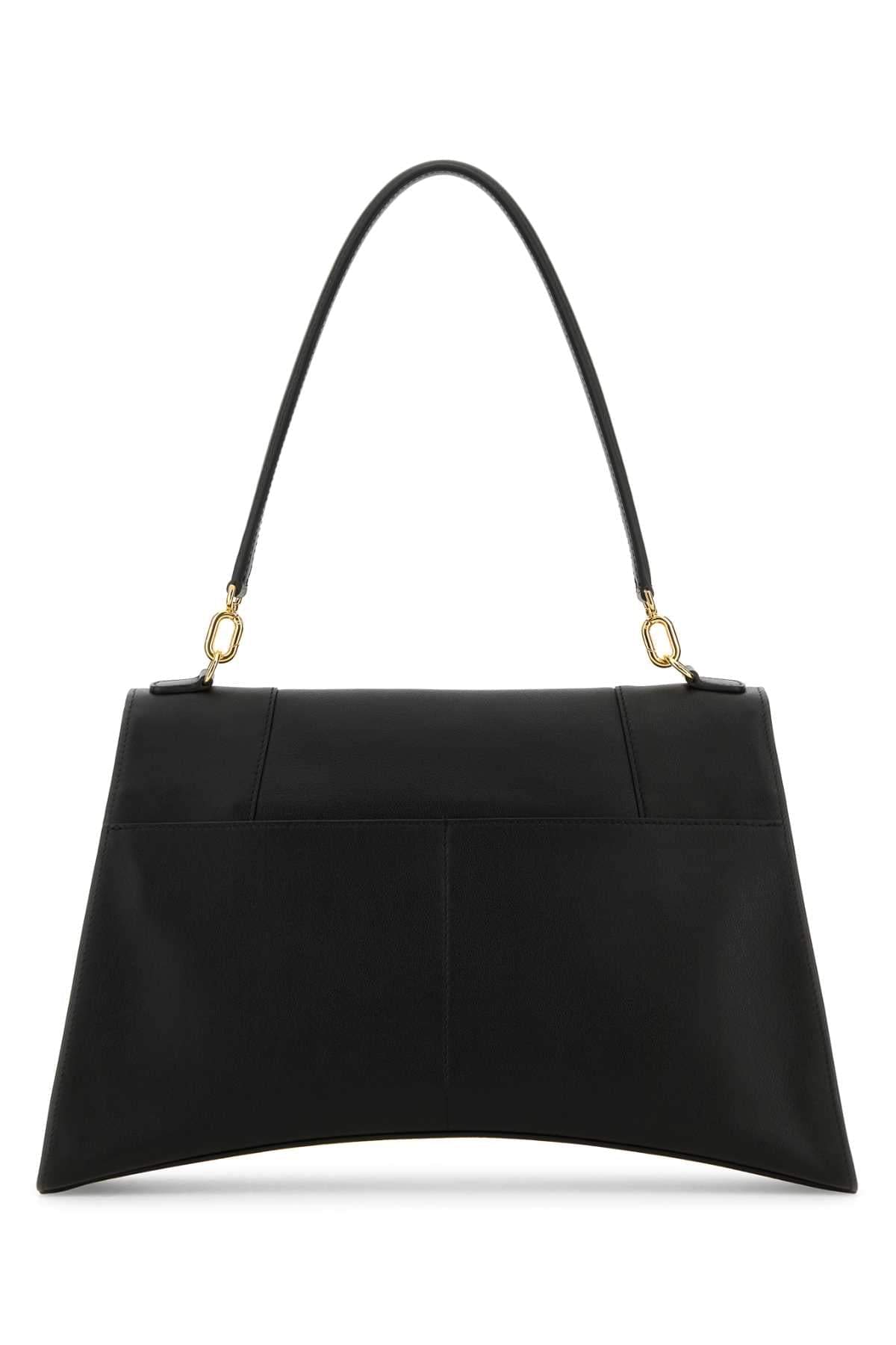 Balenciaga Women Black Leather Hourglass Shoulder Bag BALENCIAGA