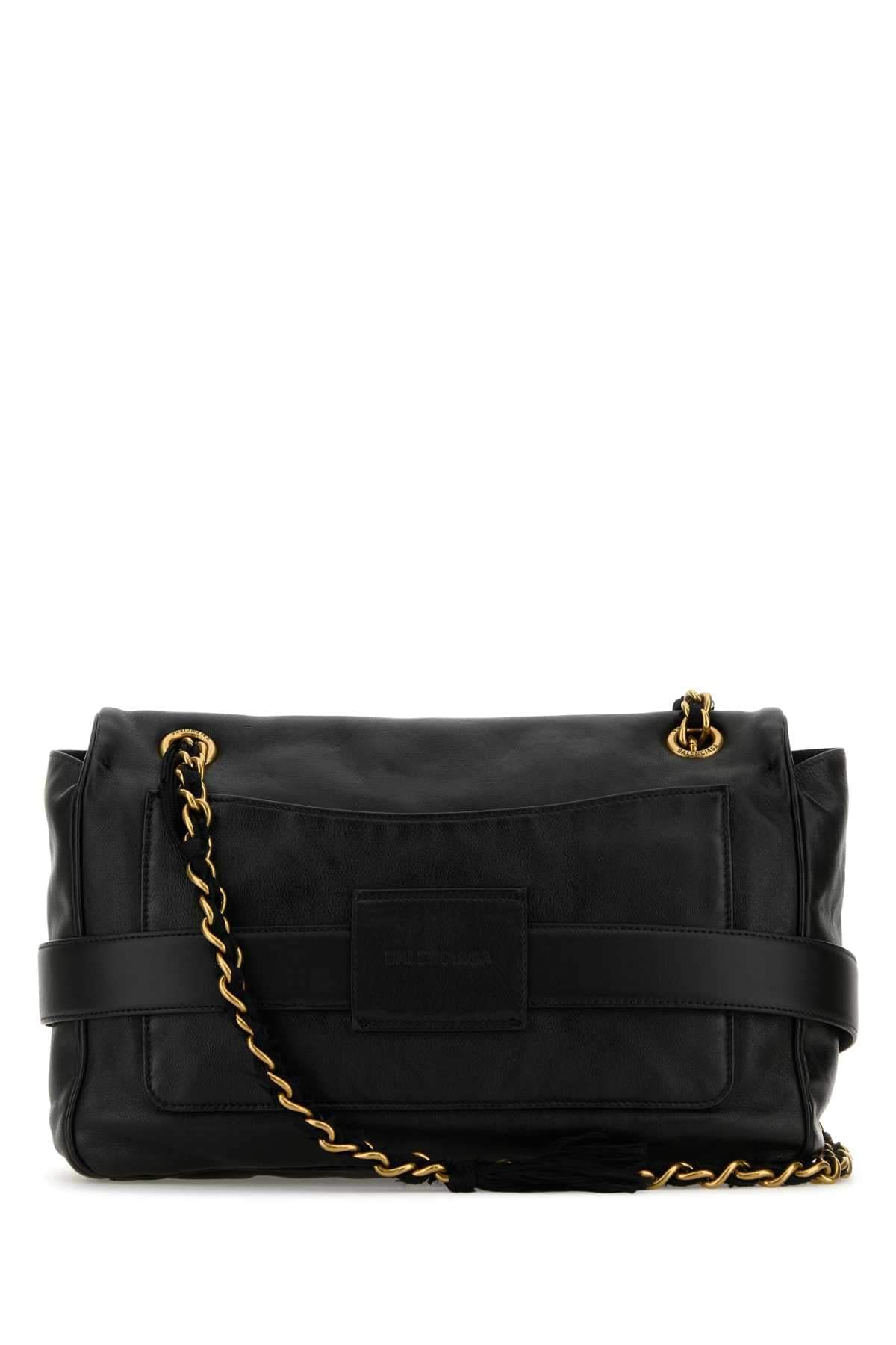 Balenciaga Women Black Leather Medium Modu Shoulder Bag BALENCIAGA