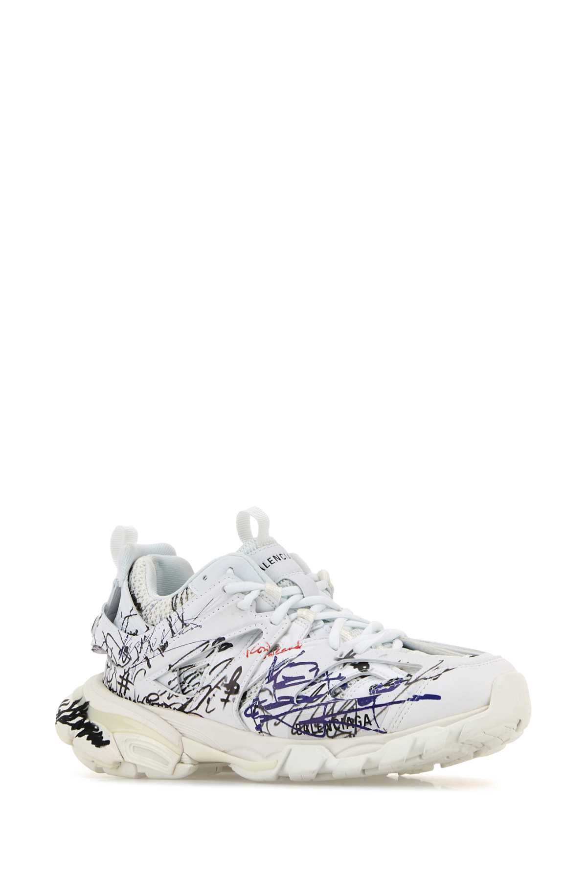 Balenciaga Women White Mesh And Rubber Track Sneakers BALENCIAGA