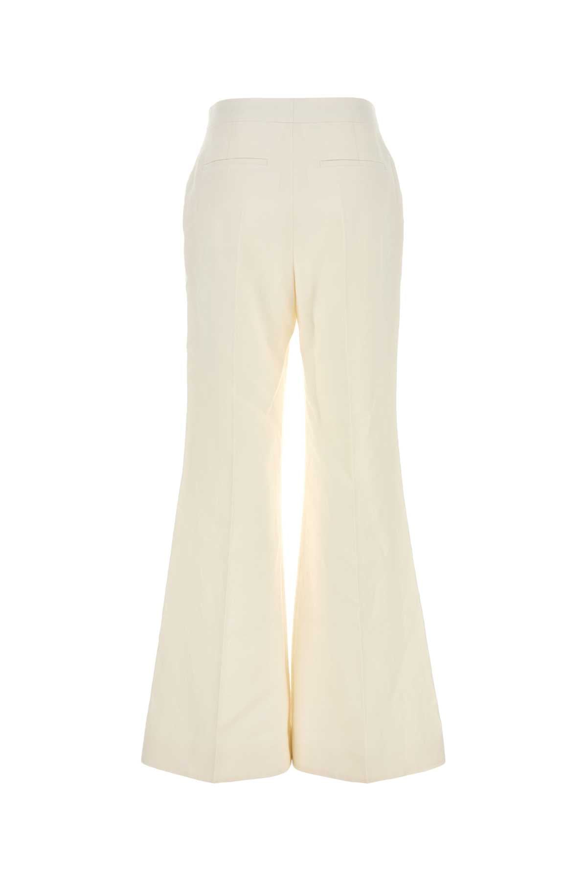 Givenchy Women White Linen Wide-Leg Pant GIVENCHY