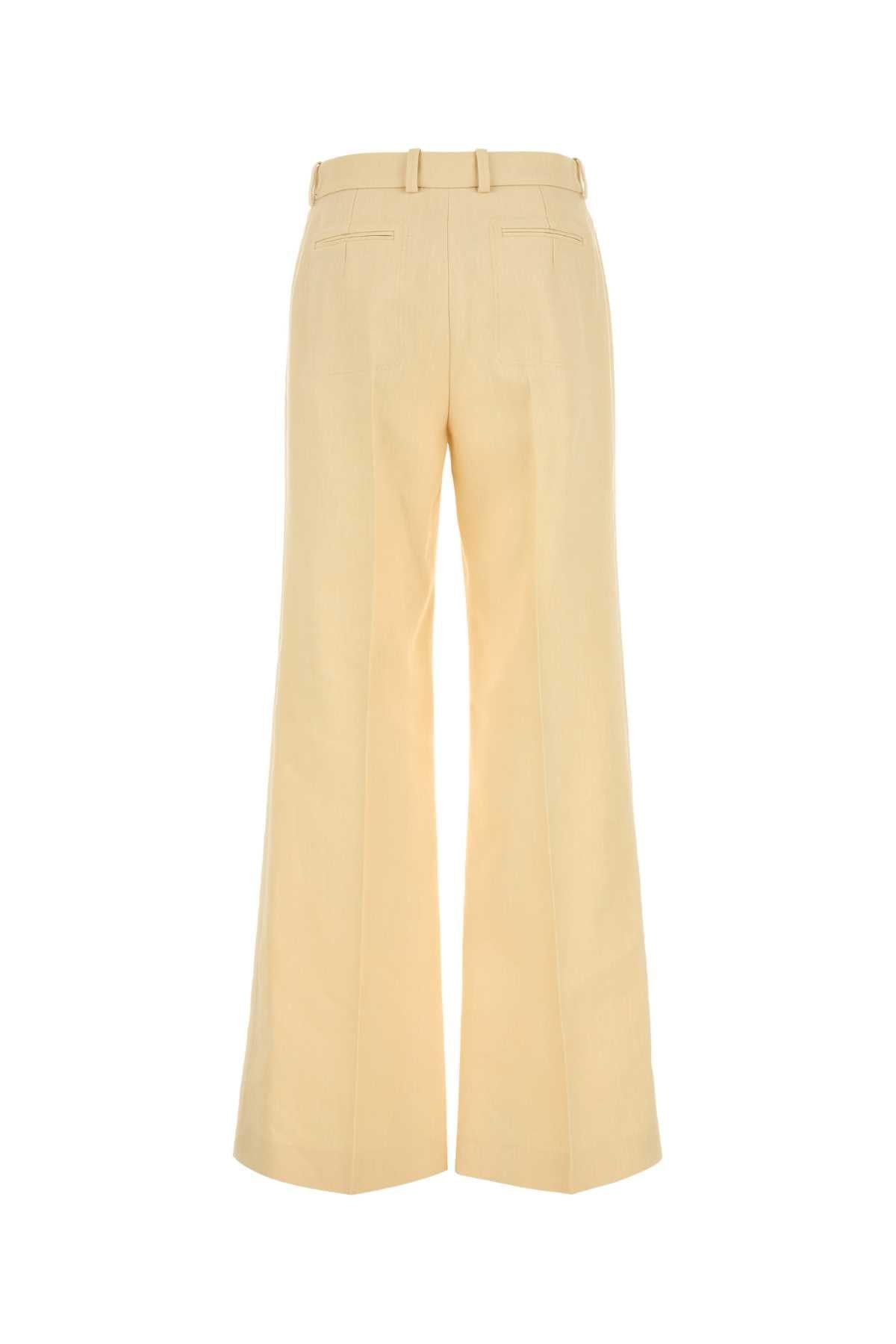 Chloe Women Cream Canvas Wide-Leg Pant CHLOE