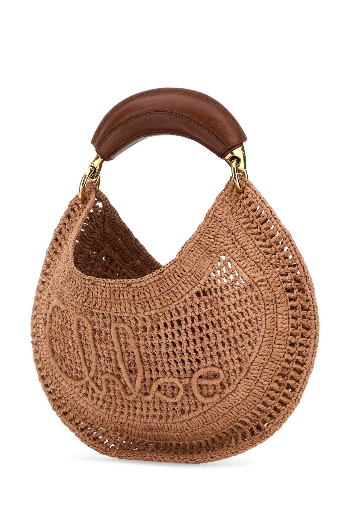 Chloe Women Antiqued Pink Raffia Banana Handbag CHLOE