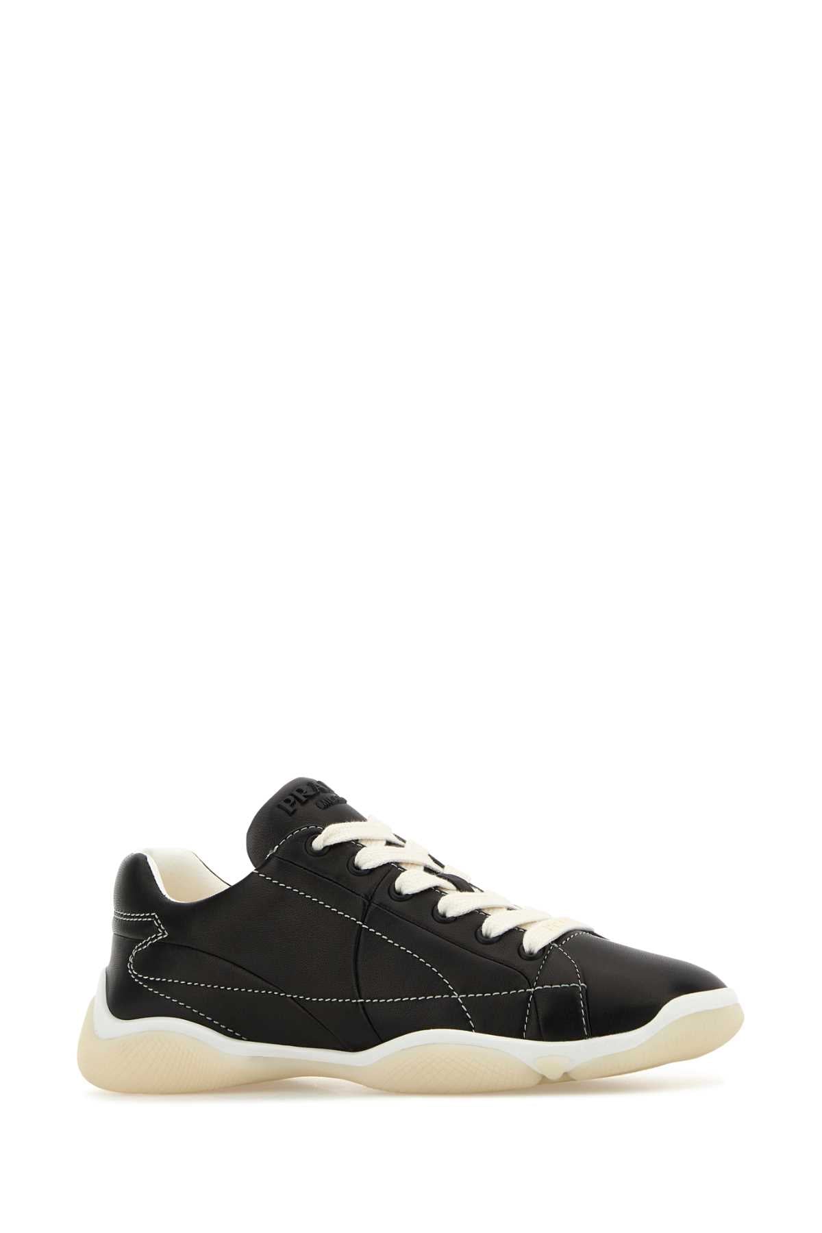 Prada Women Black Leather Sneakers PRADA