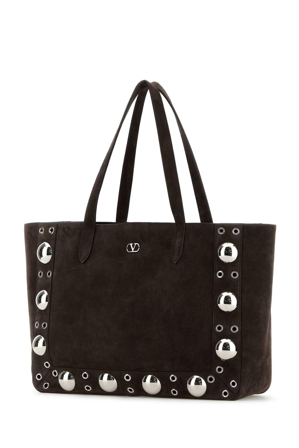 Valentino Garavani Women Brown Suede Nellcã´Te Shopping Bag VALENTINO GARAVANI