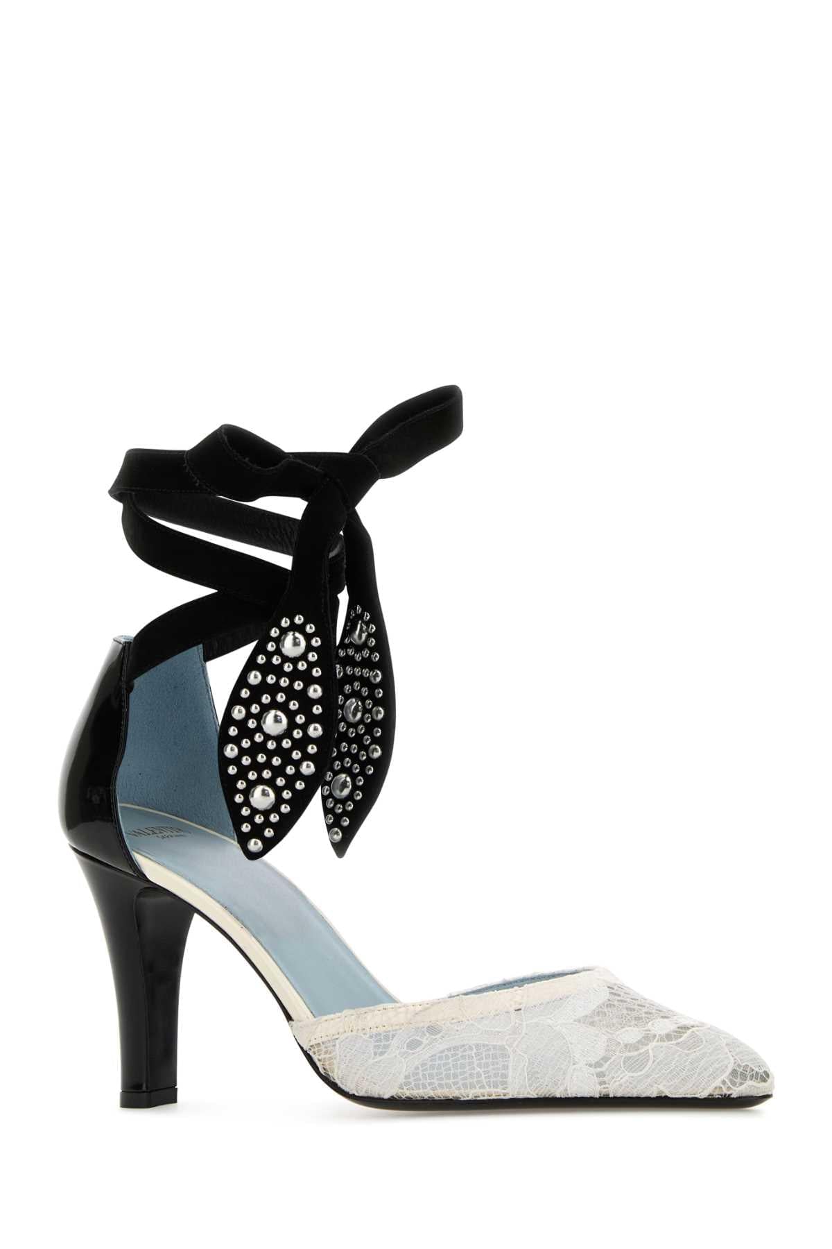 Valentino Garavani Women Two-Tone Lace And Leather Foliefoliage Pumps