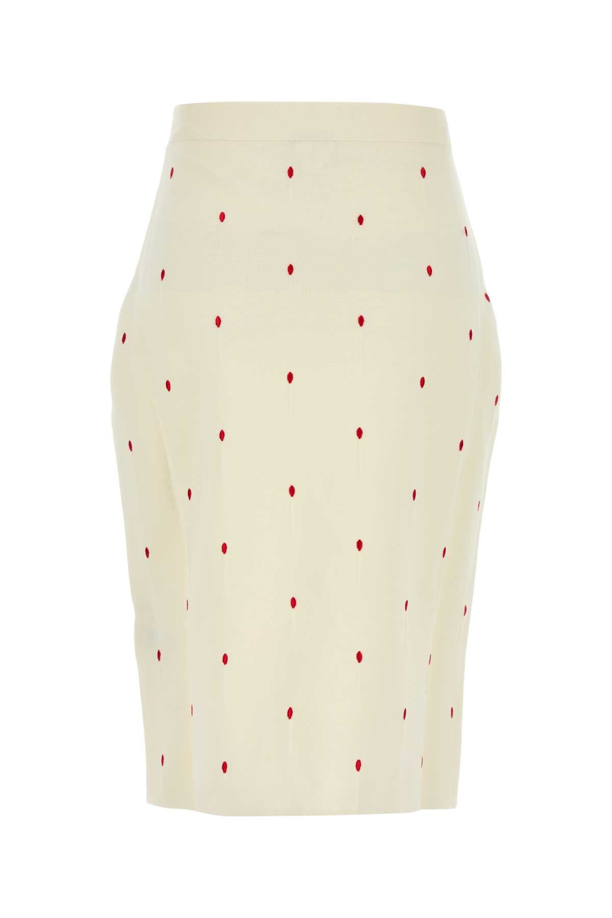 Bottega Veneta Women Embroidered Cotton Blend Skirt BOTTEGA VENETA