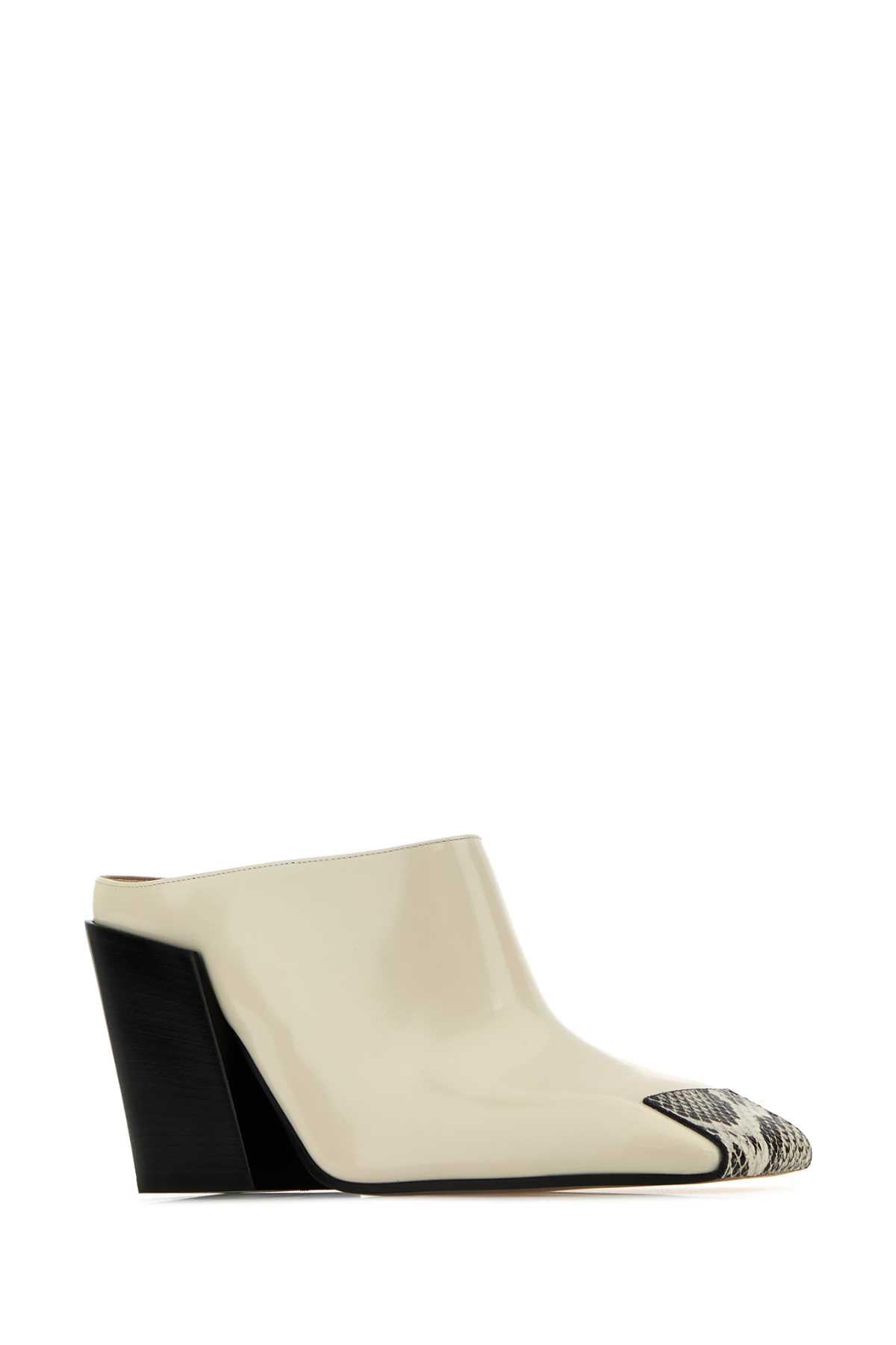 Bottega Veneta Women Ivory Leather Ventura Mules BOTTEGA VENETA