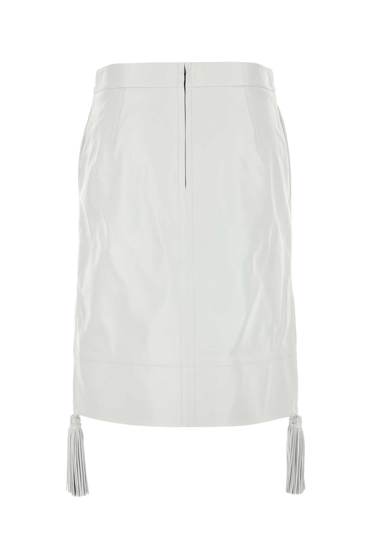 Bottega Veneta Women White Leather Skirt BOTTEGA VENETA