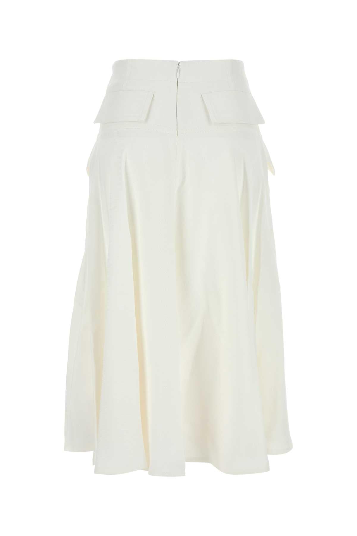 Bottega Veneta Women White Viscose Blend Skirt BOTTEGA VENETA