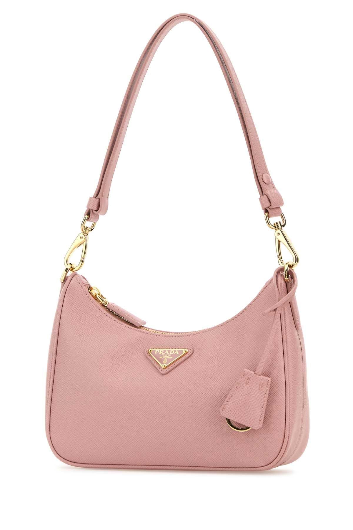 Prada Women Pink Leather Mini Prada Re-Edition Shoulder Bag PRADA