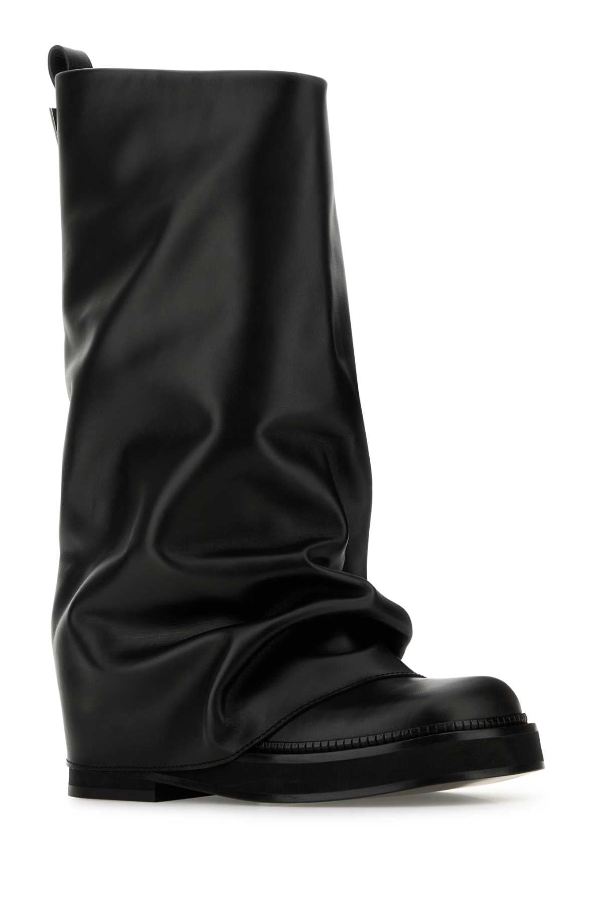 The Attico Women Black Leather Robin Boots THE ATTICO