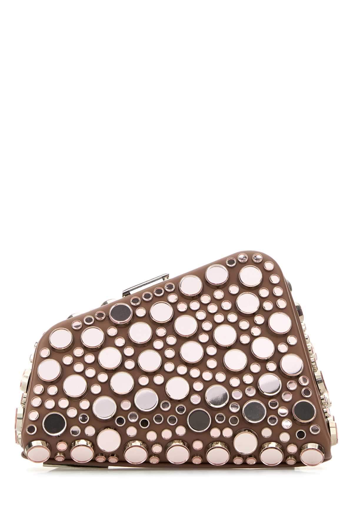 The Attico Women Embellished Leather Midnight Clutch THE ATTICO
