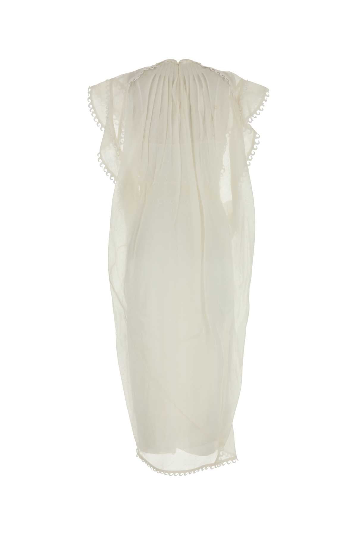 Zimmermann Women White Linen Blend Balance Dress ZIMMERMANN