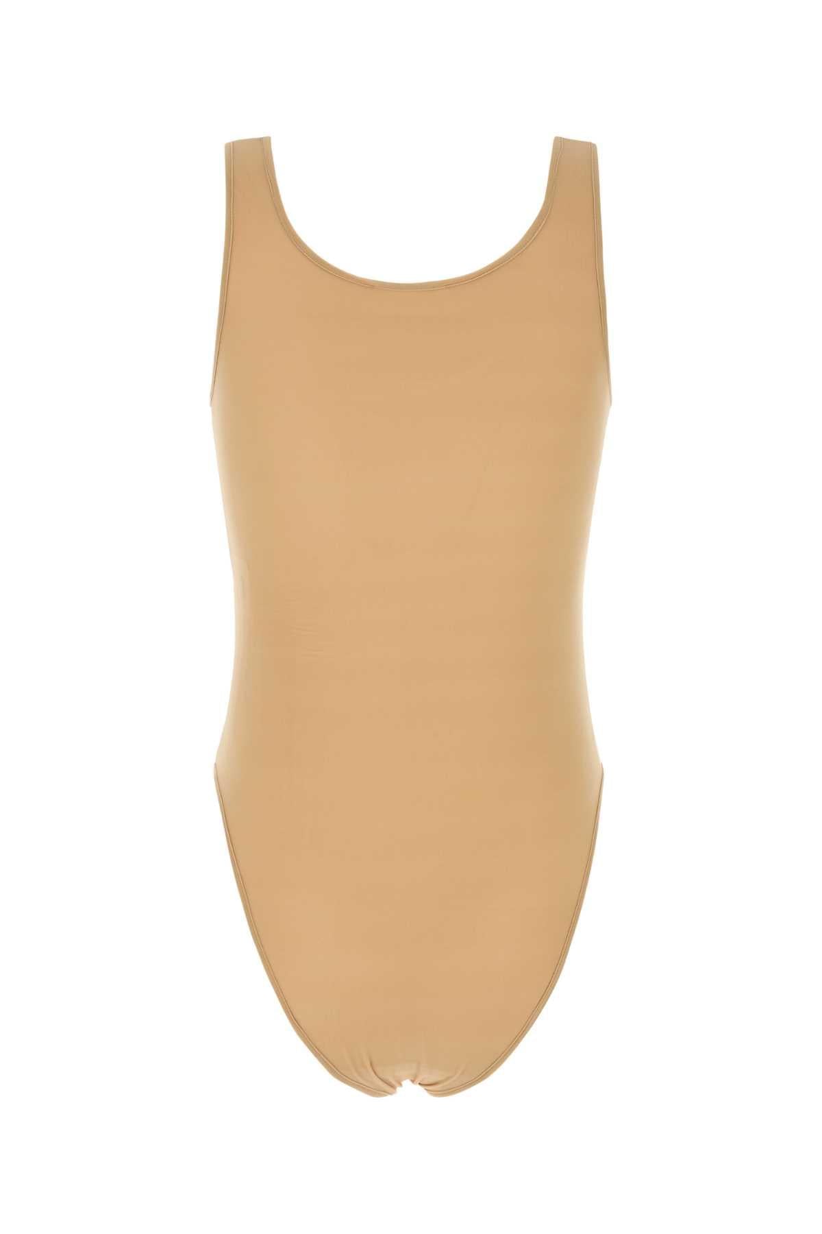 Magda Butrym Women Beige Stretch Cupro Bodysuit MAGDA BUTRYM