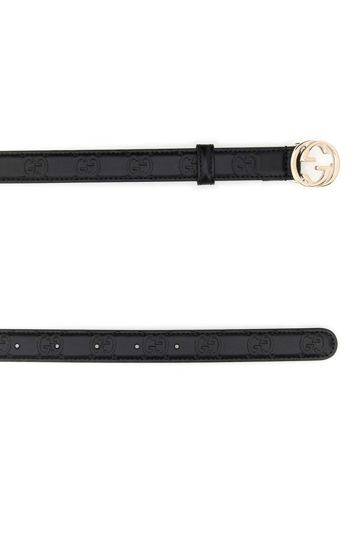 Gucci Women Black Leather Belt GUCCI