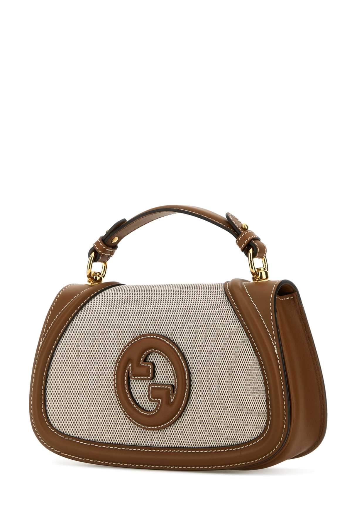 Gucci Women Two-Tone Canvas And Leather Gucci Blondie Handbag GUCCI