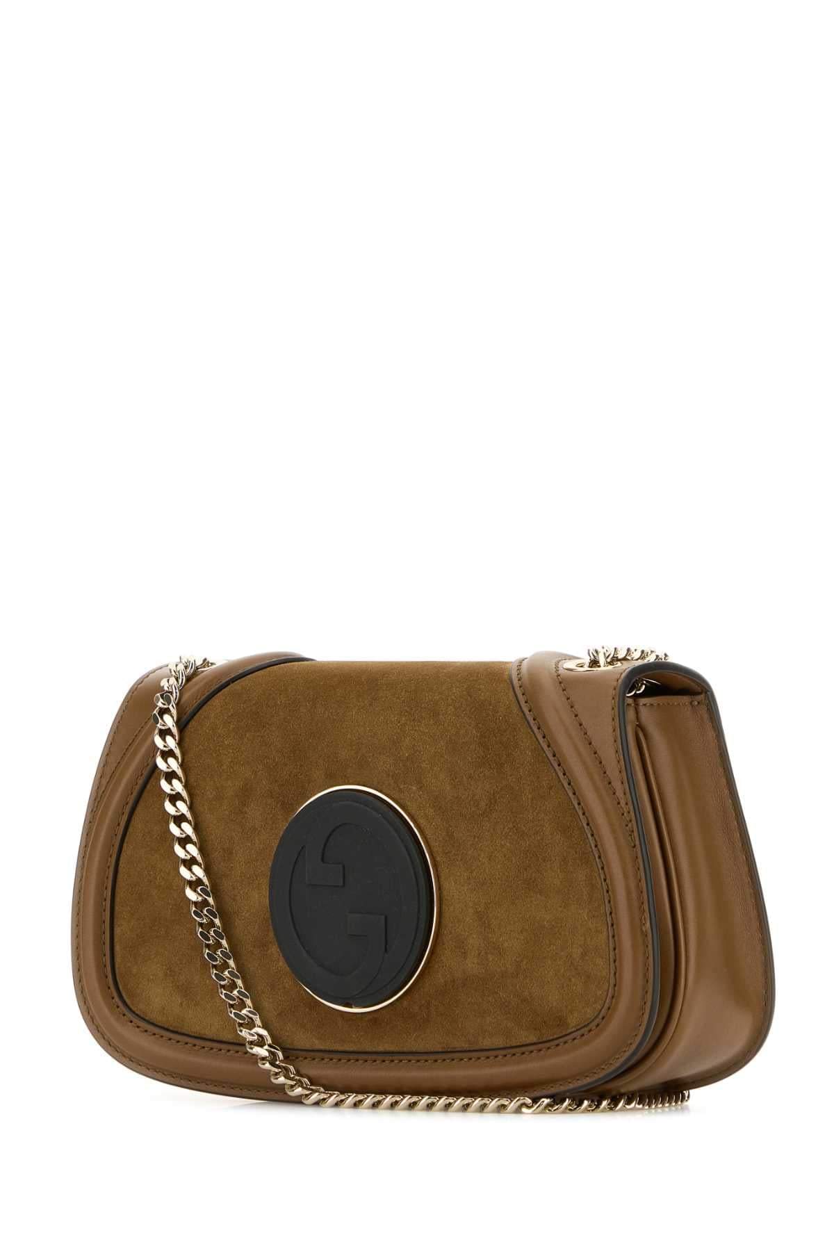 Gucci Women Caramel Suede And Leather Gucci Blondie Shoulder Bag GUCCI