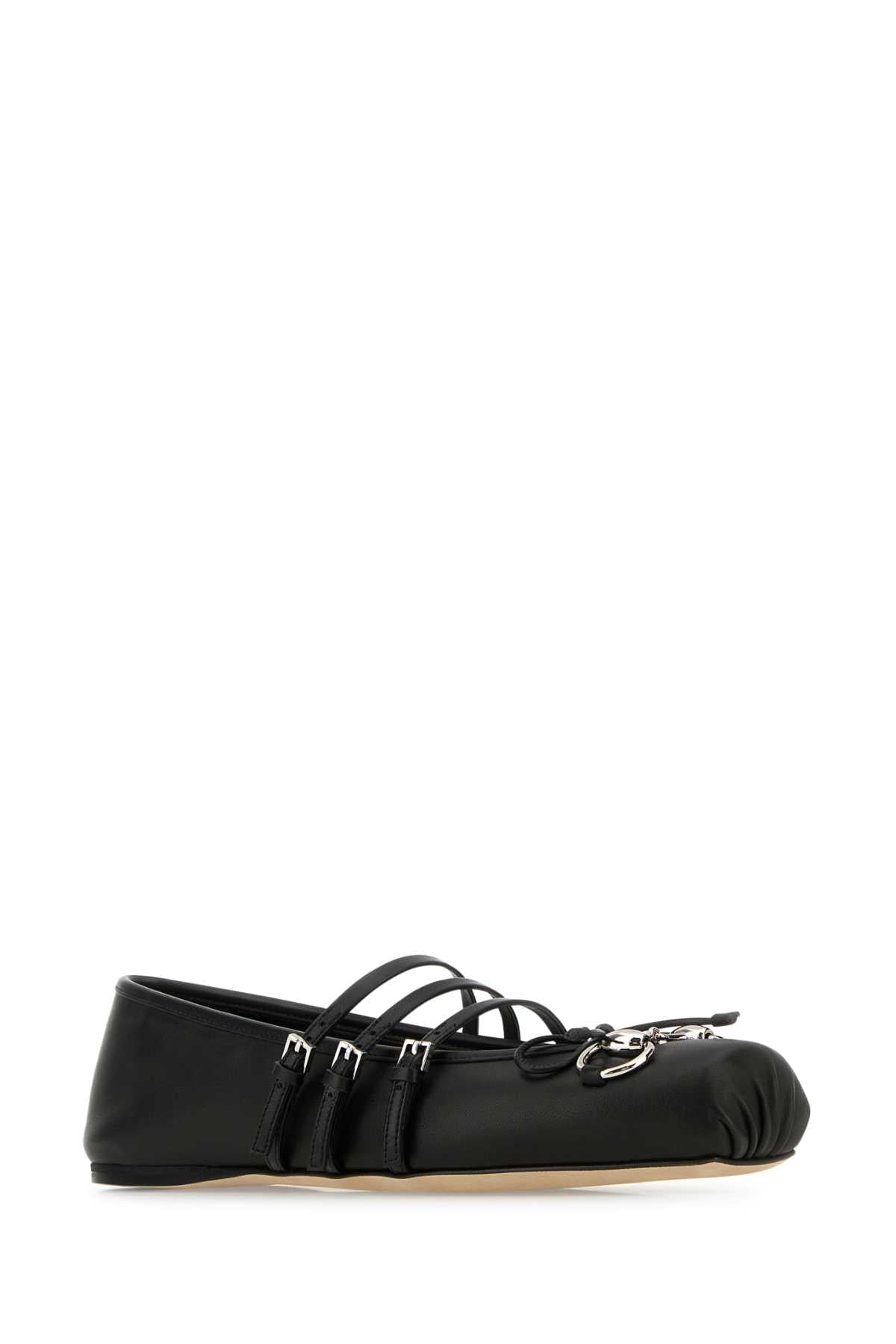 Gucci Women Black Leather Ballerinas GUCCI