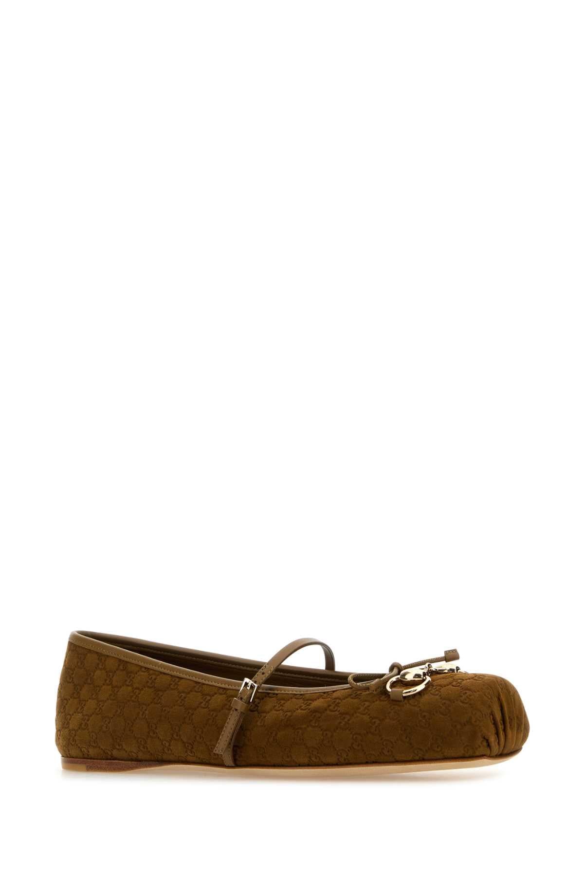 Gucci Women Biscuit Suede Ballerinas GUCCI