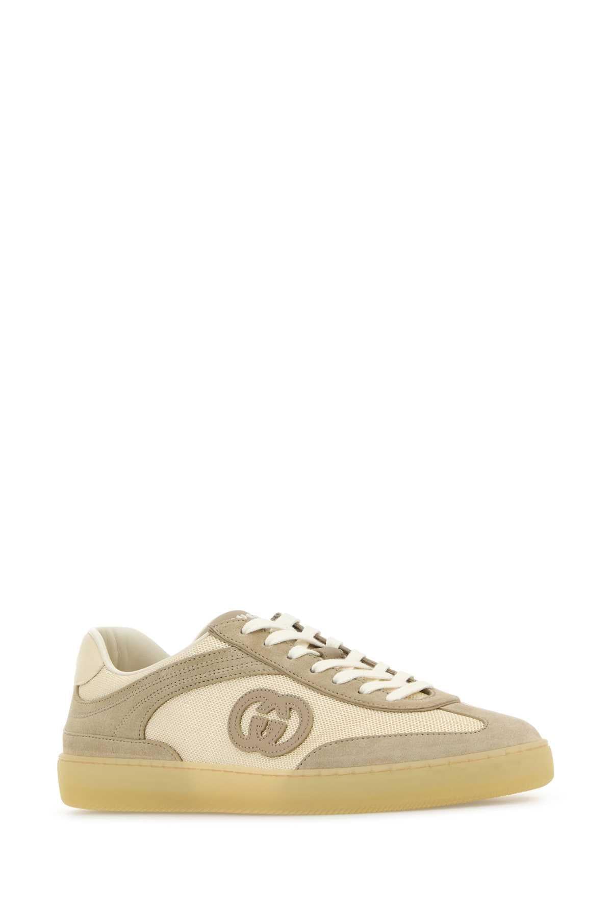 Gucci Men Two-Tone Mesh And Suede Sneakers GUCCI