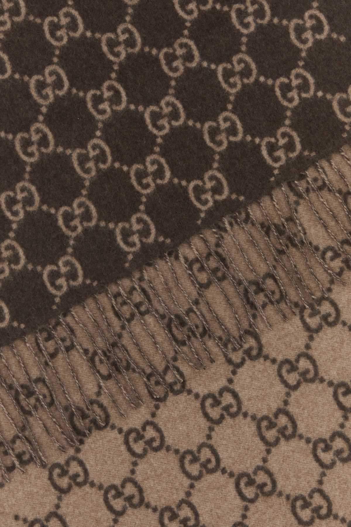 Gucci Men Embroidered Cashmere Scarf