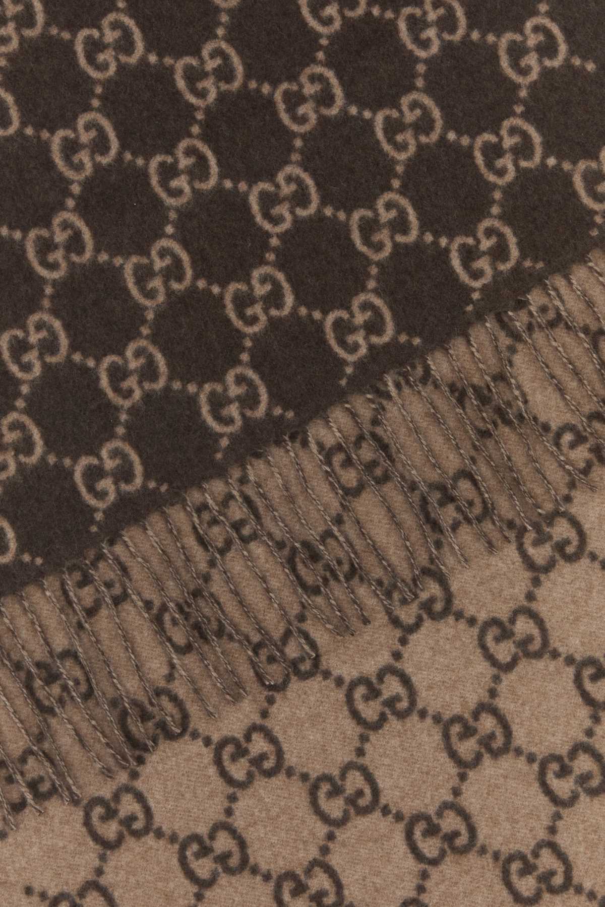 Gucci Men Embroidered Cashmere Scarf