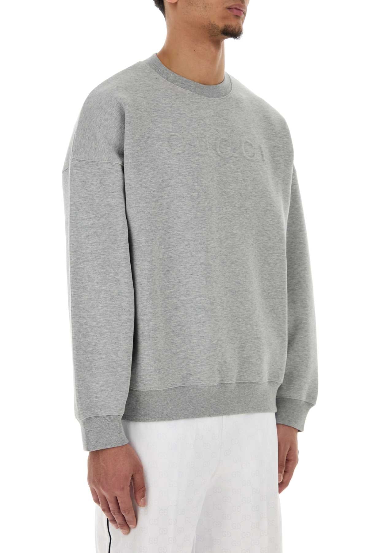 Gucci Men Grey Cotton Blend Oversize Sweatshirt GUCCI