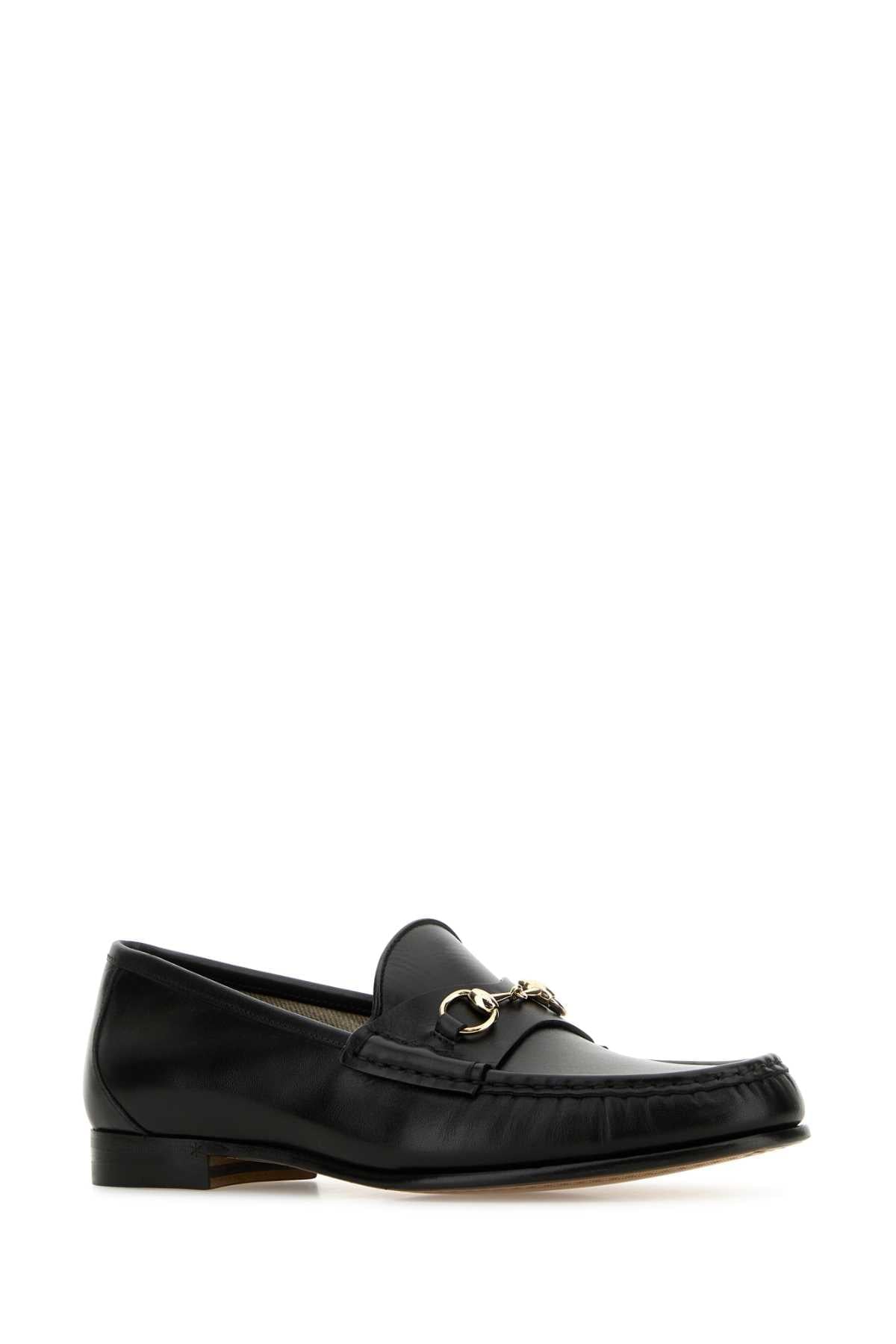 Gucci Women Black Leather Loafers GUCCI