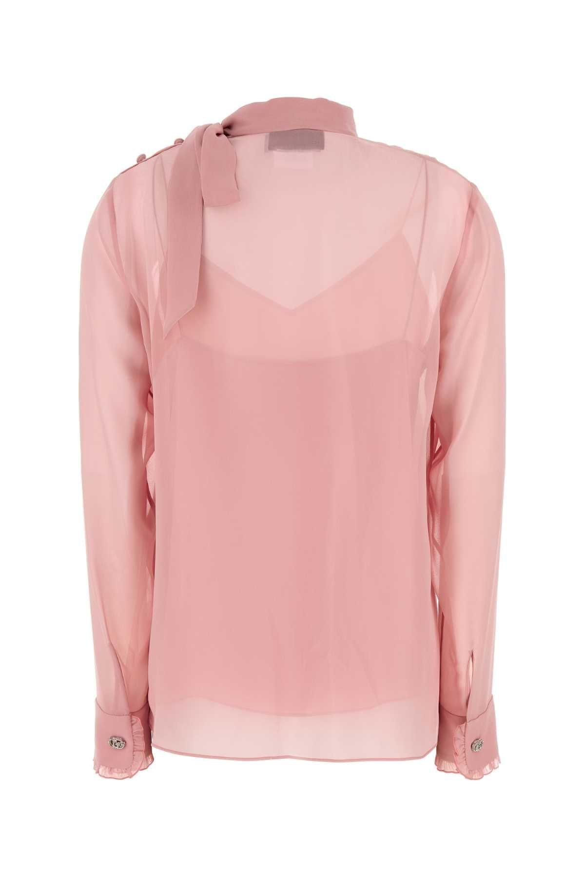 Gucci Women Pink Crepe Blouse GUCCI