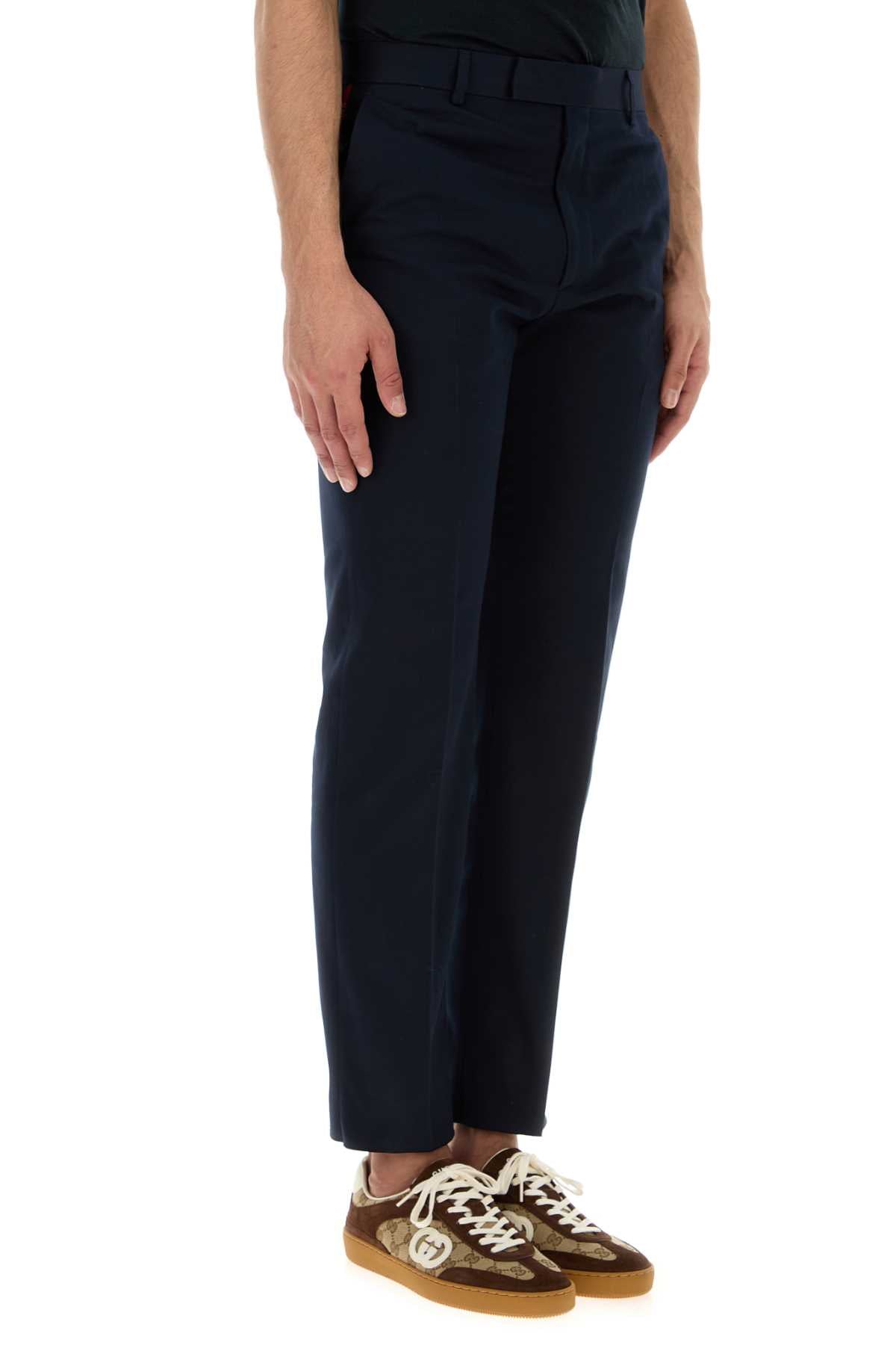 Gucci Men Navy Blue Gabardine Pant GUCCI