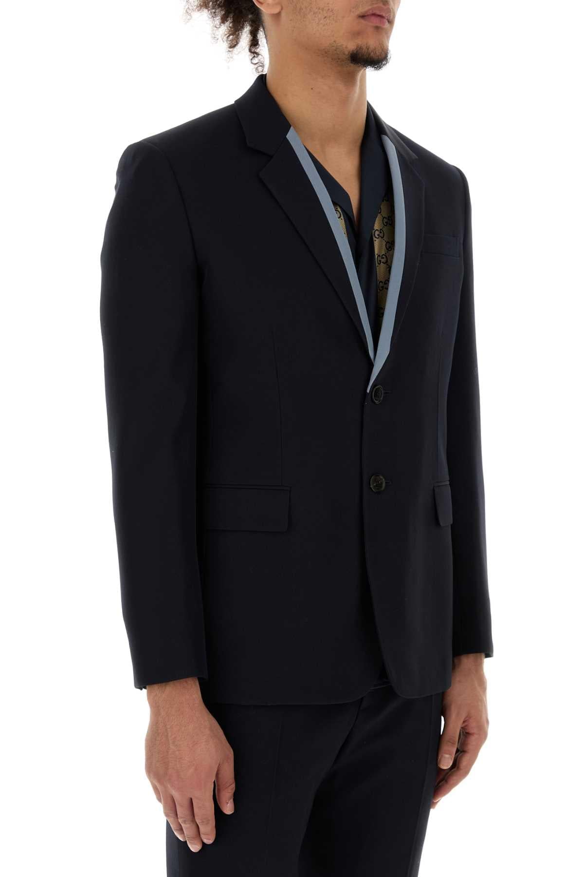 Gucci Men Midnight Blue Wool Blazer GUCCI