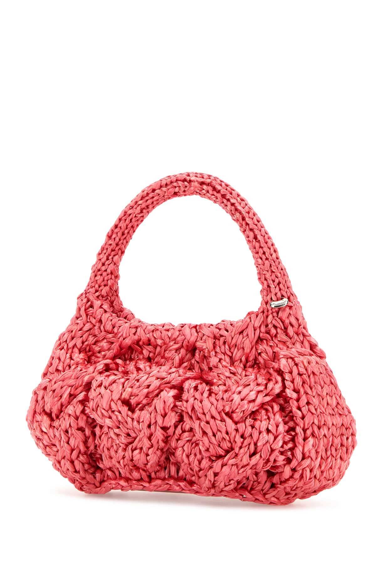 Jw Anderson Women Fuchsia Raffia Small Cable Handbag J.W. ANDERSON