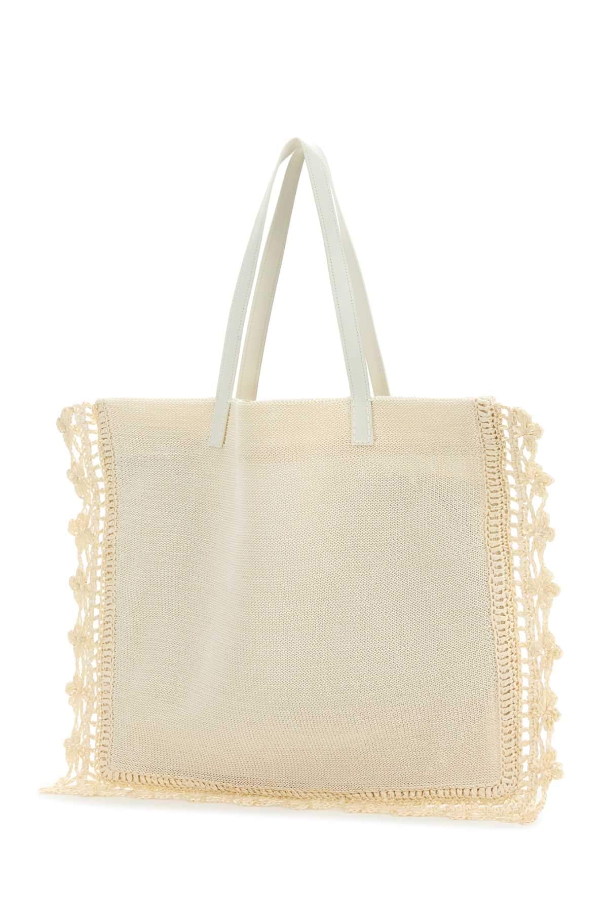 Jw Anderson Women Ivory Crochet Shopping Bag J.W. ANDERSON