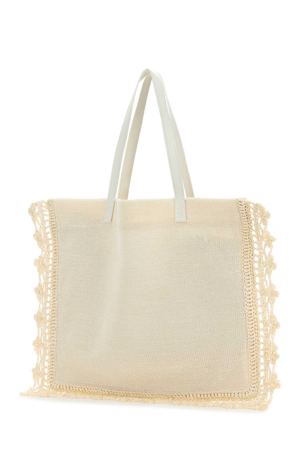 Jw Anderson Women Ivory Crochet Shopping Bag J.W. ANDERSON