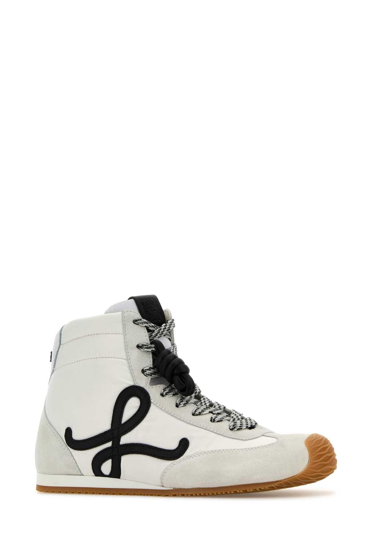 Loewe Women White Nylon And Suede Ballet Runner 2.0 Sneakers LOEWE