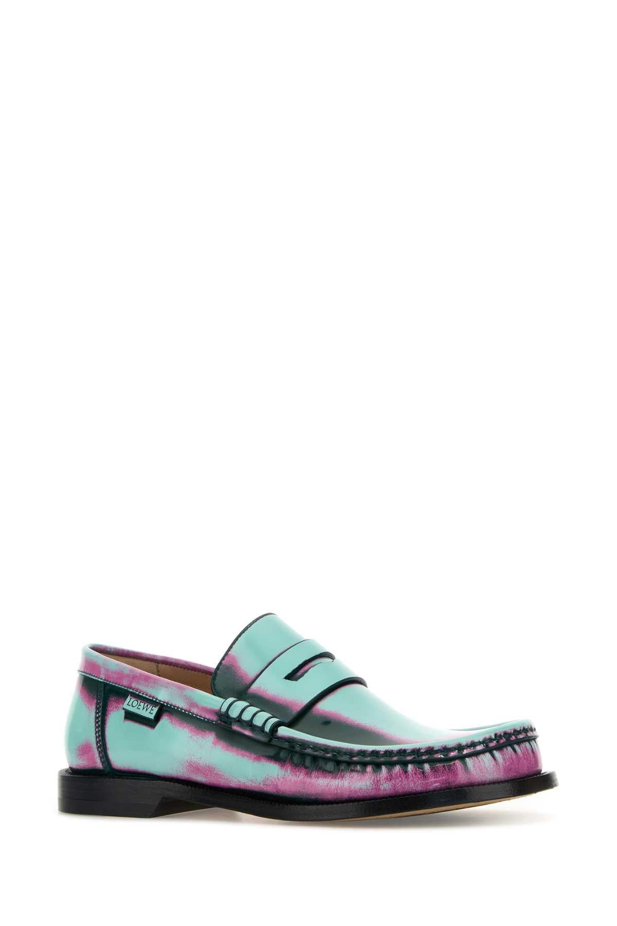 Loewe Women Multicolor Leather Campo Loafers LOEWE
