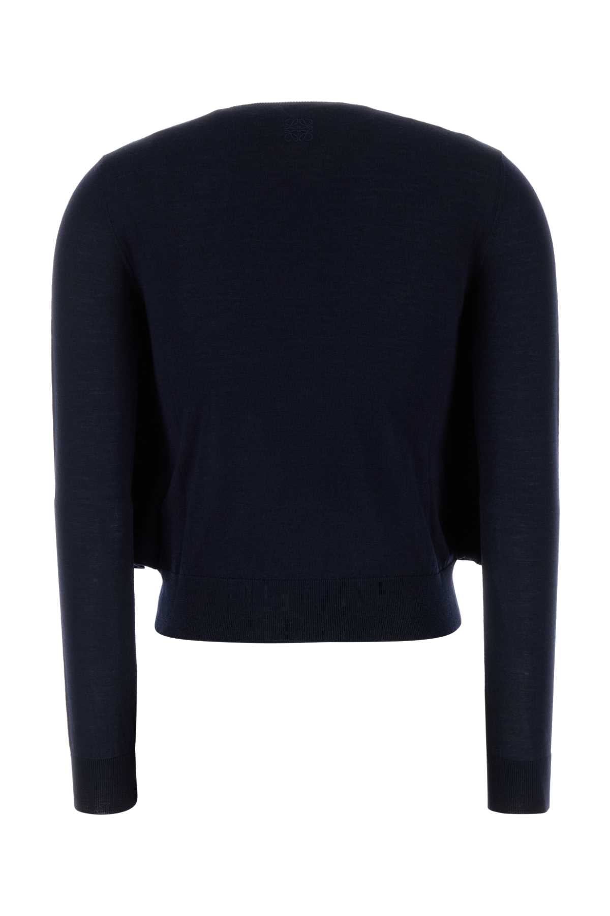 Loewe Women Midnight Blue Wool Cardigan LOEWE