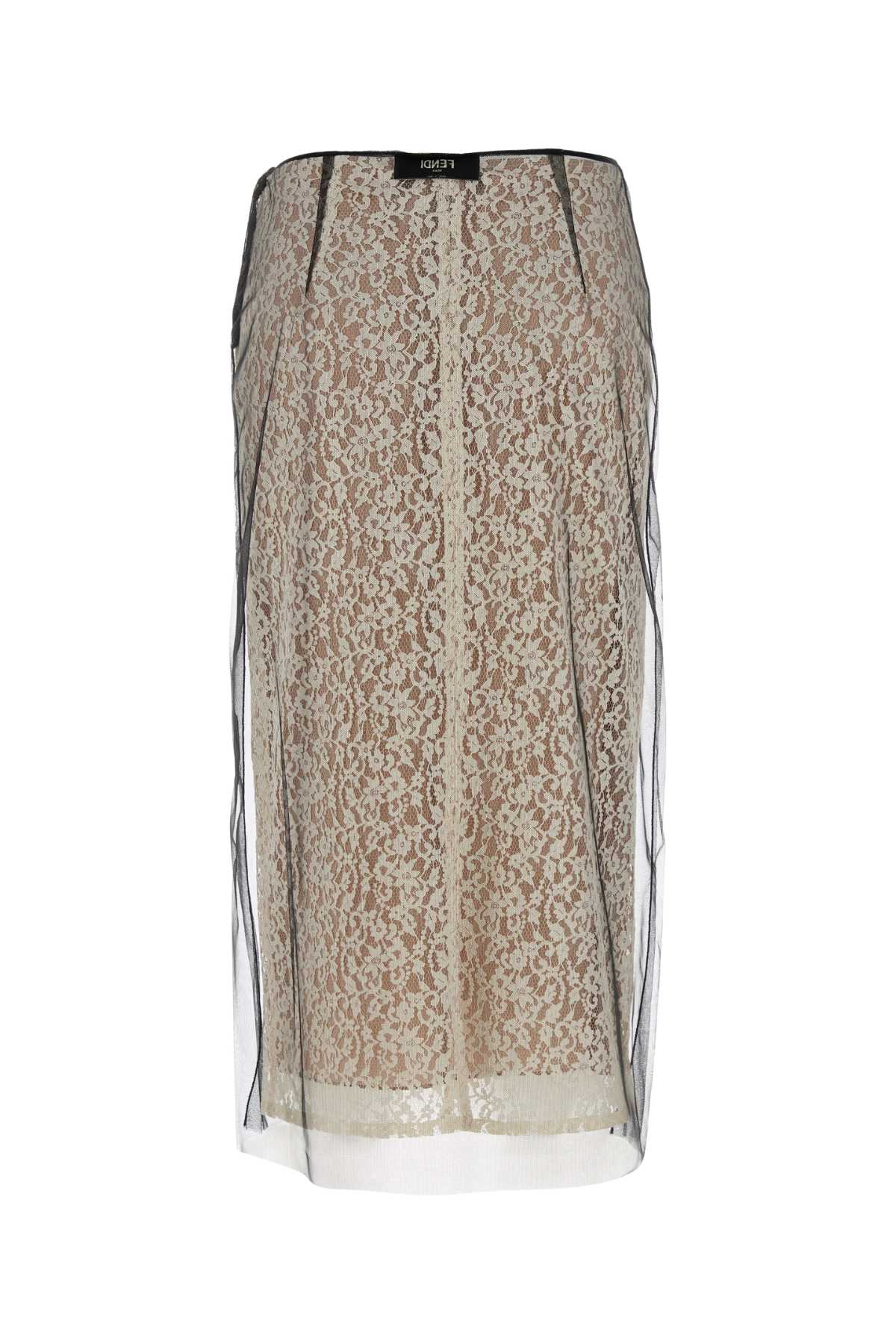 Fendi Women Black Lace Skirt FENDI